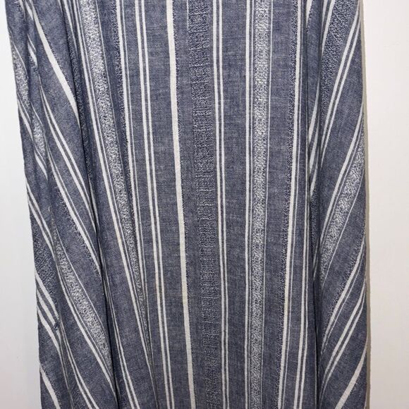 Time and Tru Navy and White Striped Midi Dress - Picture 3 of 9